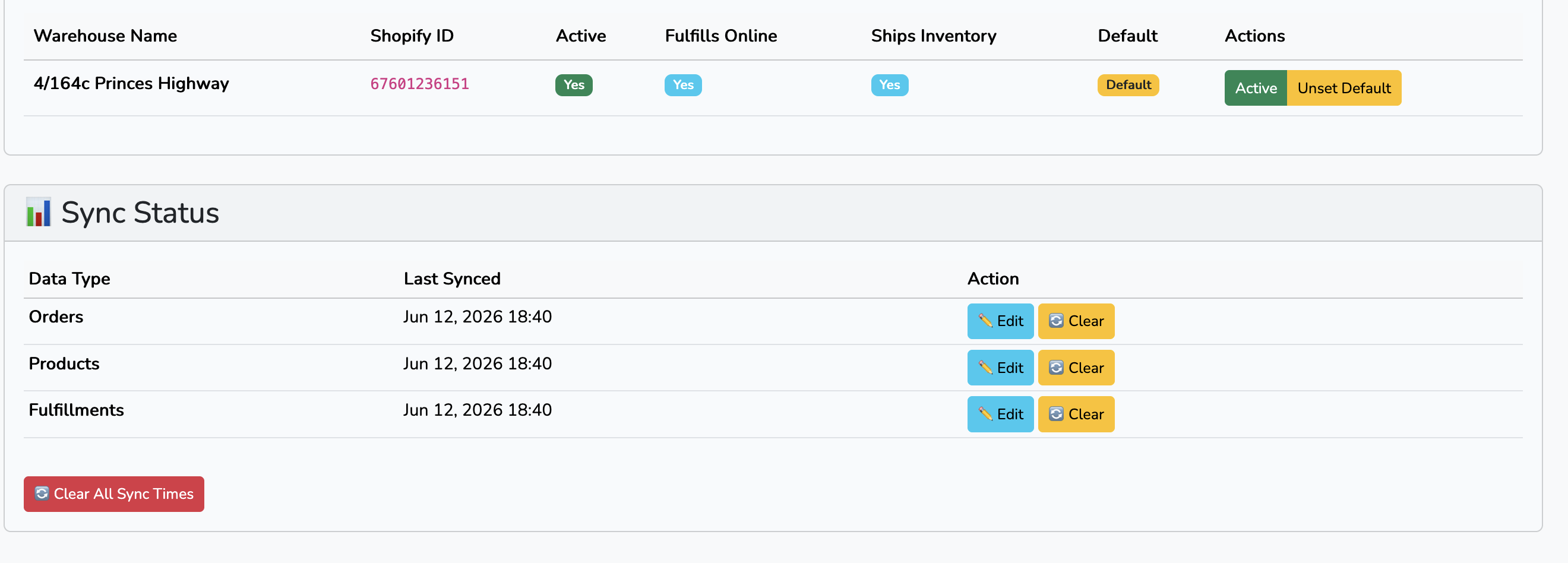 Shopify Connection Interface